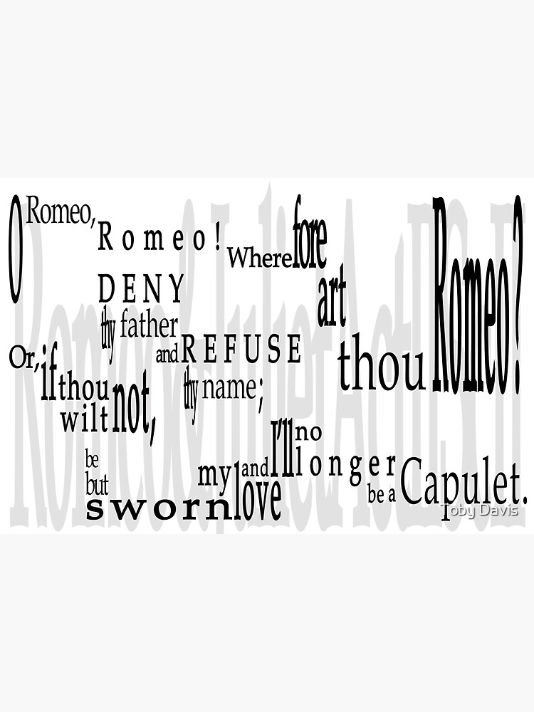 Carte De Vœux Shakespeare Romeo Et Juliette Citation De Balcon Par Tobiphoto Redbubble