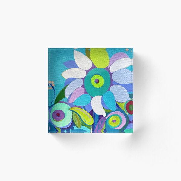 Blue sunflower Acrylic Block