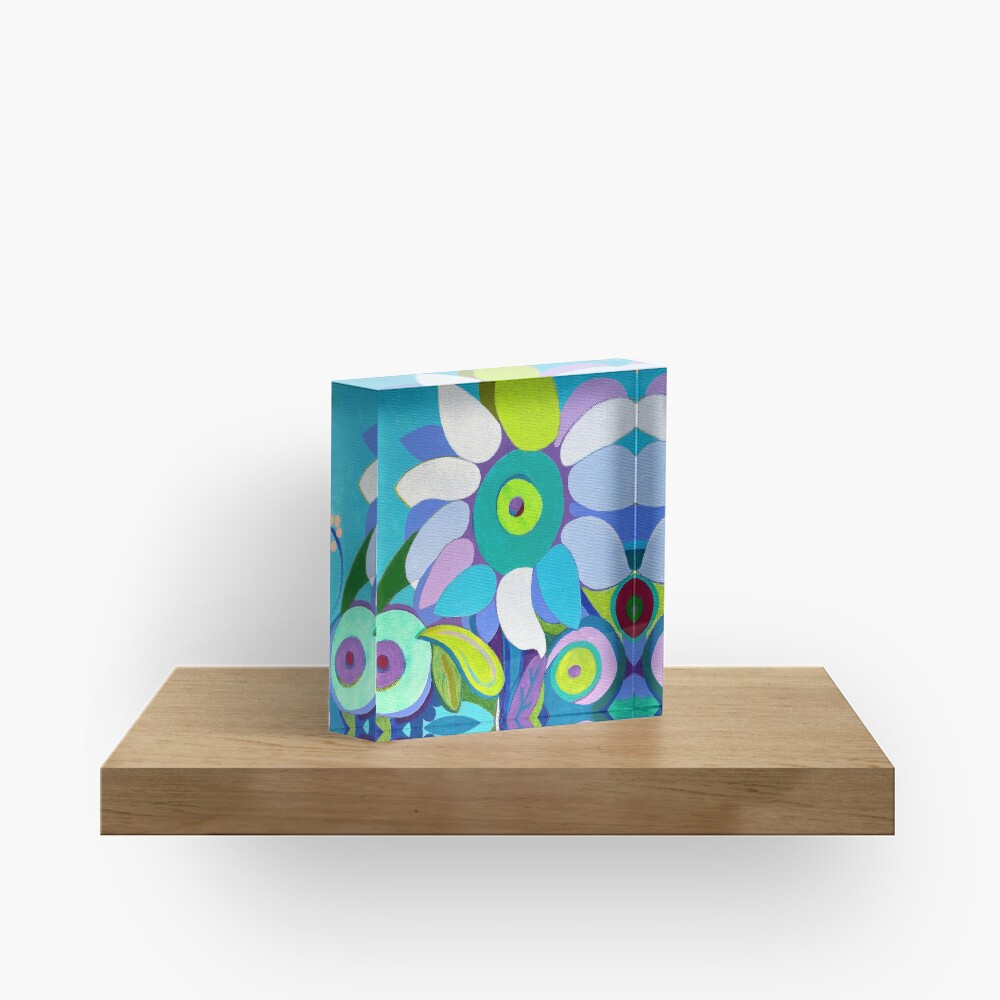Blue sunflower Acrylic Block