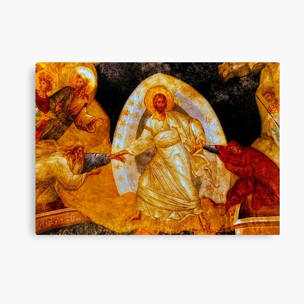 Adam and Eve are Raised Canvas Print