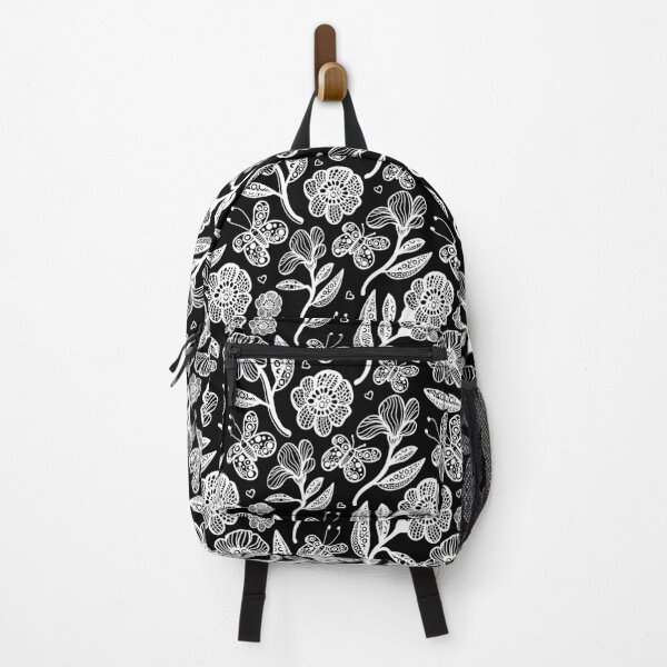 Item preview, Butterfly flower Doodle Garden - Black and White Palette designed and sold by Sketchbook Designs.