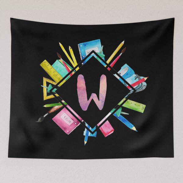 Item preview, Back To School Personalized Monogram Letter W designed and sold by MysticMagpie.