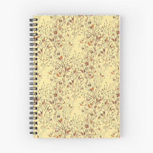 Item preview, Climbing flowers among the leaves - yellow, brown, orange 2 designed and sold by WzoryOzdobne.