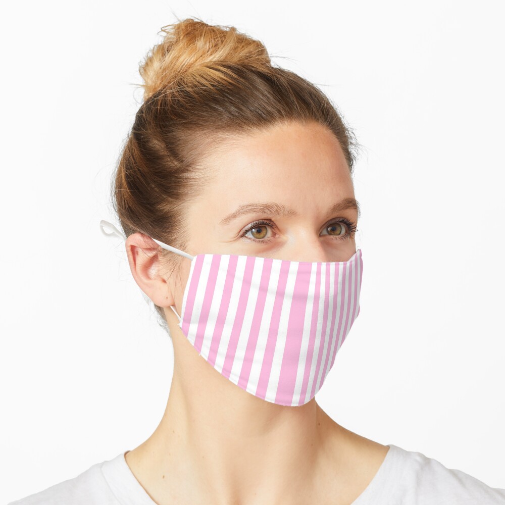 pink and white mask