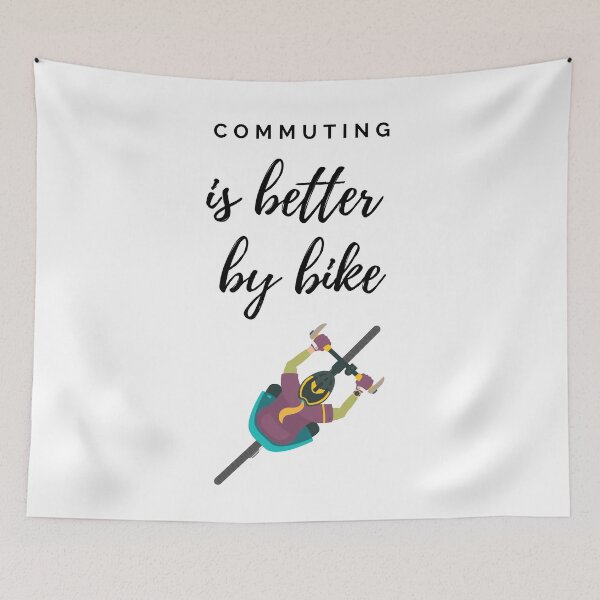 Item preview, Commuting is better by bike. Female commuter. Birds eye view. Colour illustration and back text designed and sold by JellyBeenzz.