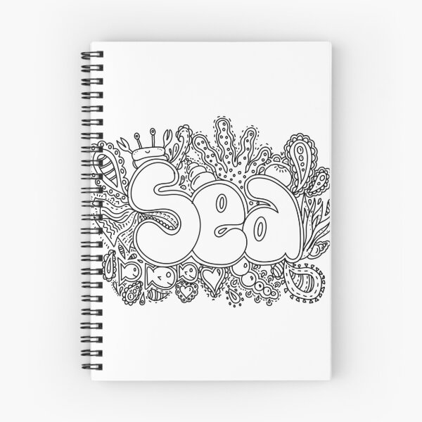 Item preview, Sea doodle (Black and white) designed and sold by YippeeYay Doodles.