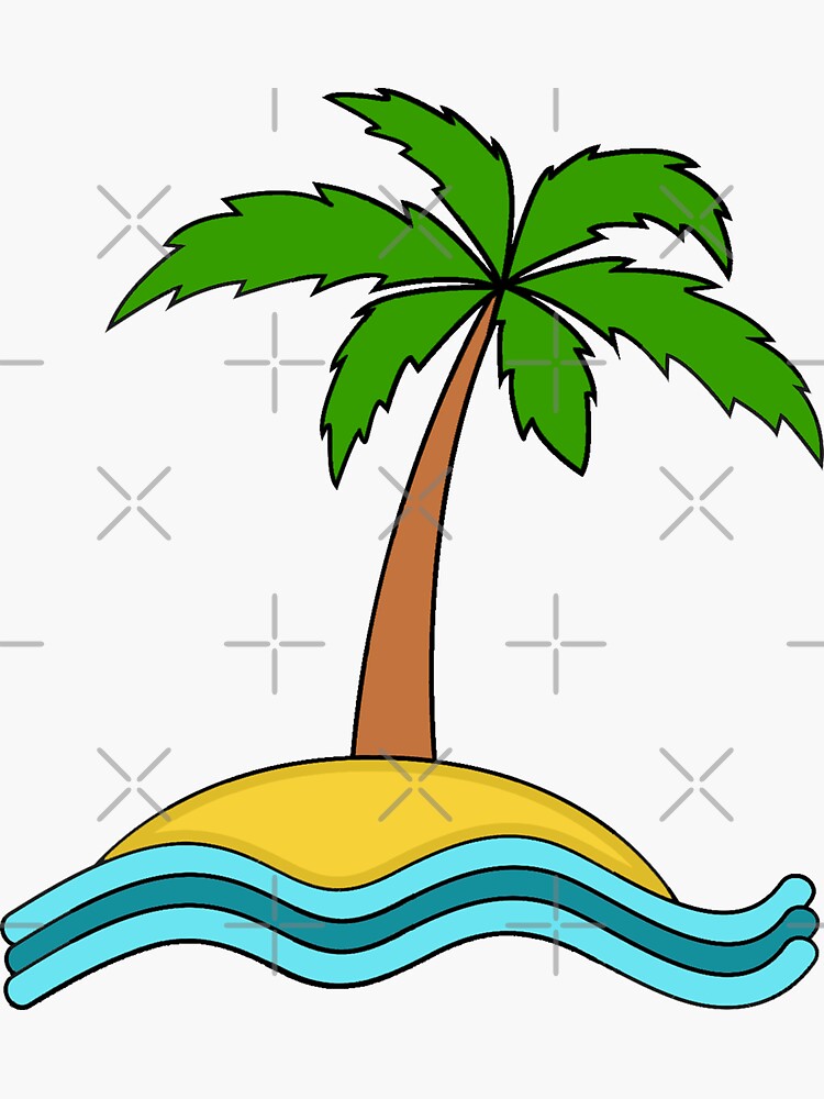 Palm Tree Island Sticker - Palm Tree Island