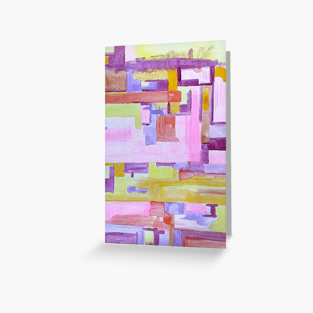 Pink grid Greeting Card