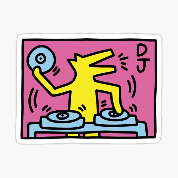 Keith Haring DJ-Figure! Sticker
