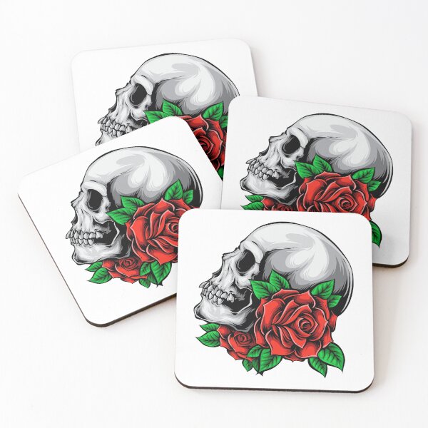 Item preview, Skull With Beautiful Rose designed and sold by JTS STORE.