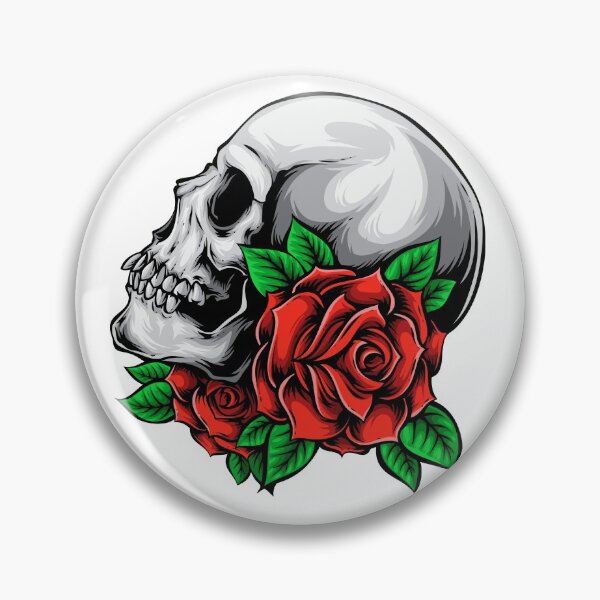Item preview, Skull With Beautiful Rose designed and sold by JTS STORE.