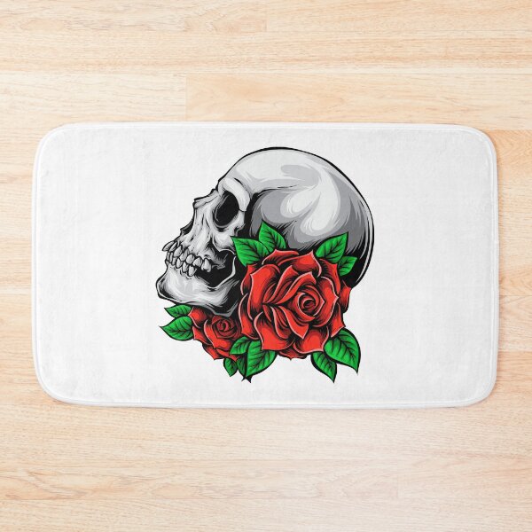 Item preview, Skull With Beautiful Rose designed and sold by JTS STORE.