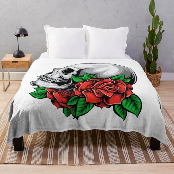 Item preview, Skull With Beautiful Rose designed and sold by JTS STORE.