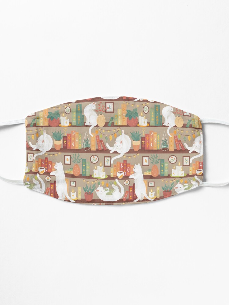 Alternate view of Library cats 2020 - soft pastel shade Mask