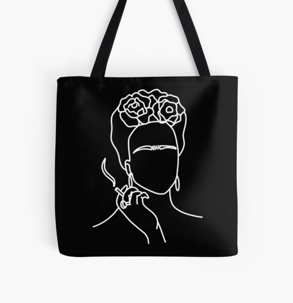 Frida kahlo smoking cigarette All Over Print Tote Bag