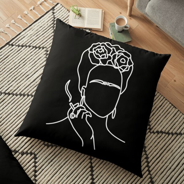 Frida kahlo smoking cigarette Floor Pillow