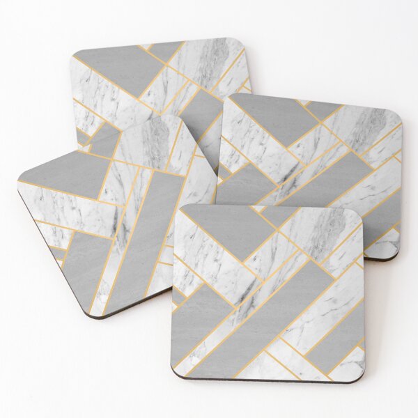 Item preview, Marble Gold Grey Geometric designed and sold by MA DESIGNS.