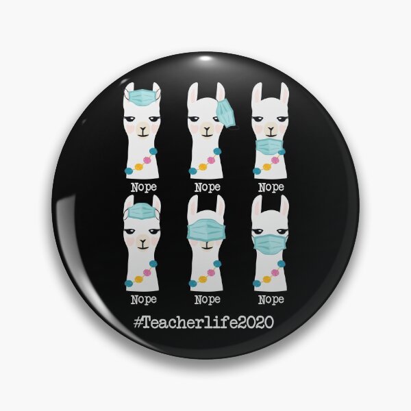 Item preview, Teacher Life 2020 Llama Wearing Mask designed and sold by Blackpuzzle.