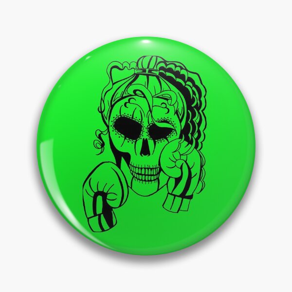 Item preview, Skull Boxer on green background, Boxing, Box, Boxer, gothic, halloween, spooky designed and sold by IslesArt.