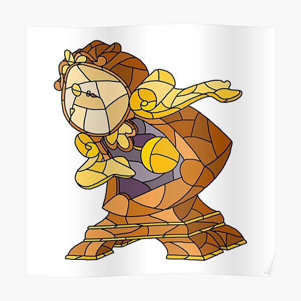 "Bowing Clock Stained Glass" Poster by mairapansy Redbubble