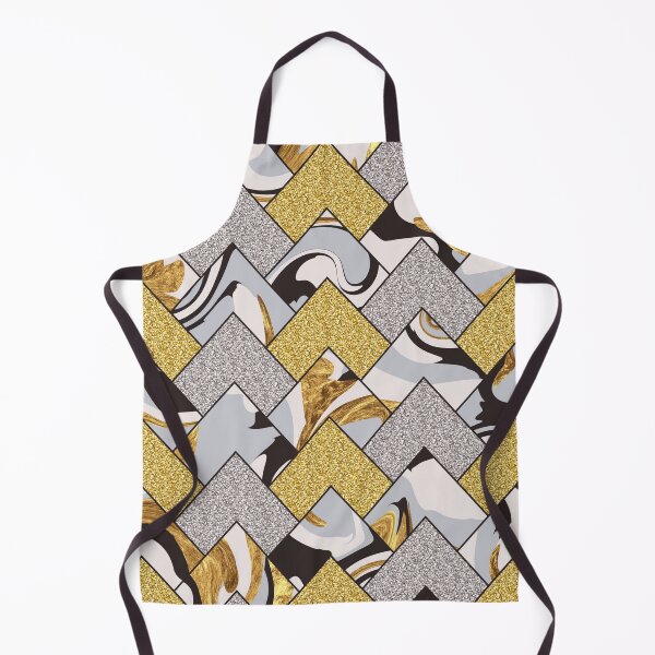 Item preview, Gold silver and black geometric marble mosaic designed and sold by Delicarte.