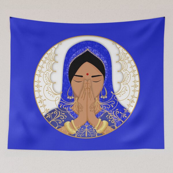 Item preview, Mandala Namaste - Gratitude Blue and White designed and sold by MandalaSoul.