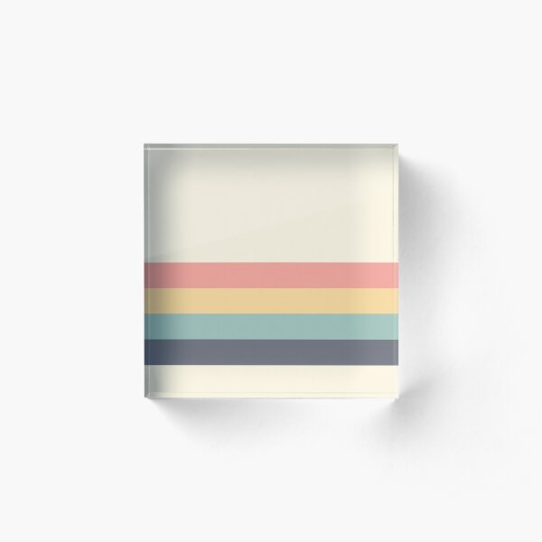 Retro stripe Acrylic Block