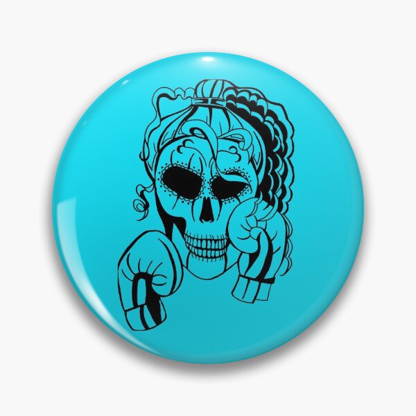 Item preview, Skull Boxer on BLUE background, Boxing, Box, Boxer, gothic, halloween, spooky designed and sold by IslesArt.