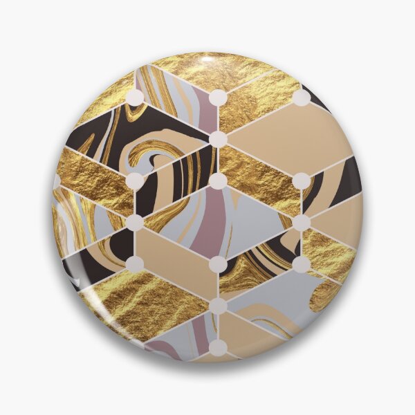 Item preview, Black silver gold geometric marble mosaic  designed and sold by Delicarte.