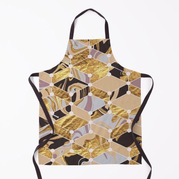 Item preview, Black silver gold geometric marble mosaic designed and sold by Delicarte.