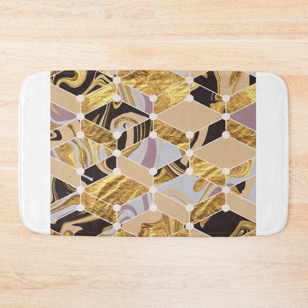 Item preview, Black silver gold geometric marble mosaic  designed and sold by Delicarte.