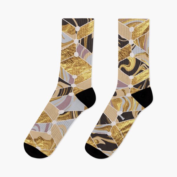 Item preview, Black silver gold geometric marble mosaic  designed and sold by Delicarte.