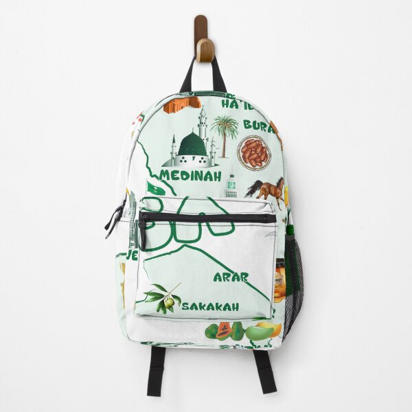 Item preview, Kingdom of Saudi Arabia Map tourist attractions cities flag  designed and sold by mashmosh.