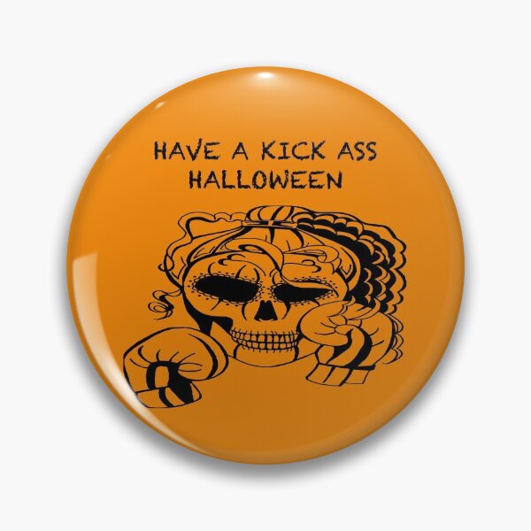 Item preview, HAVE A KICK ASS HALLOWEEN Skull Boxer on orange background, Boxing, Box, Boxer, gothic, halloween, spooky designed and sold by IslesArt.