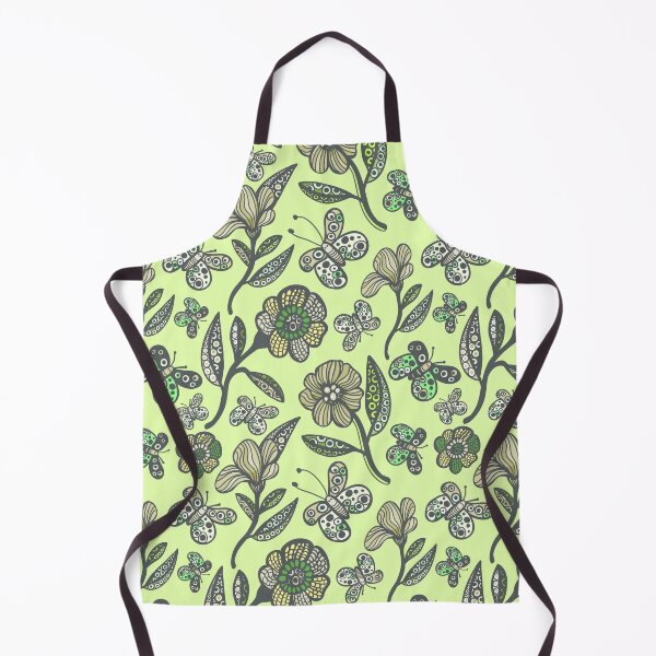 Item preview, Butterfly Flower Pattern - Lime Green and Grey Palette designed and sold by Sketchbook Designs.
