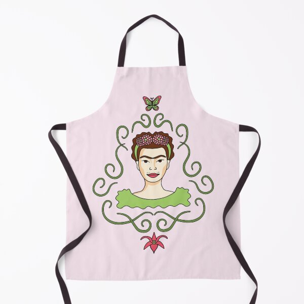 Artikelvorschau, Nettes Karikatur-Frida Kahlo-Porträt mit Schmetterling und Orchidee - rosa und grün entworfen und verkauft von Twist Design.