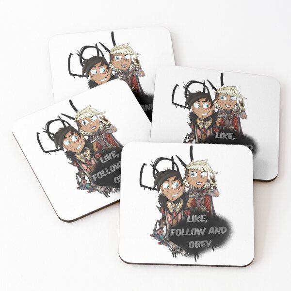 Borderlands Calypso Twins Like Follow and Obey Coasters (Set of 4)