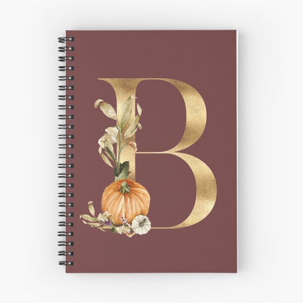 Item preview, Initial B in Gold with Orange Pumpkin for fall designed and sold by smnessen.