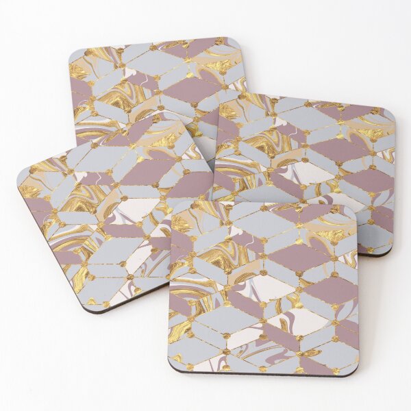 Item preview, brown silver and white geometric marble mosaic  designed and sold by Delicarte.