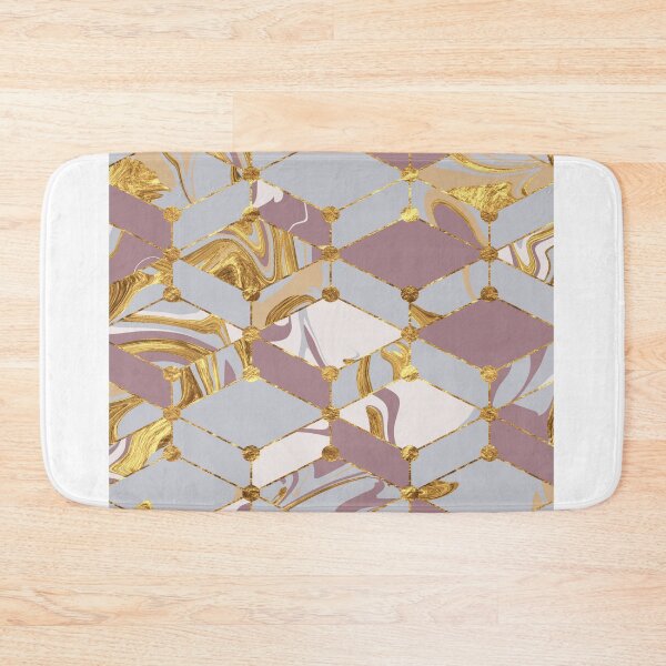 Item preview, brown silver and white geometric marble mosaic  designed and sold by Delicarte.