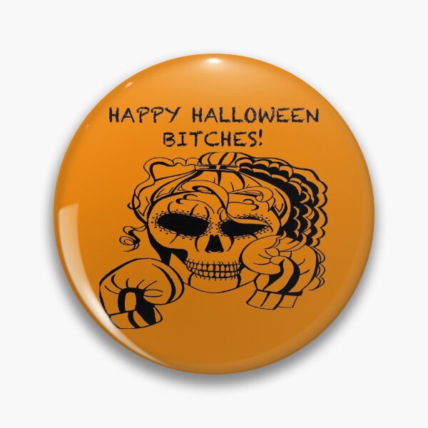 Item preview, HAPPY HALLOWEEN BITCHES! Skull Boxer on orange background, Boxing, Box, Boxer, gothic, halloween, spooky designed and sold by IslesArt.