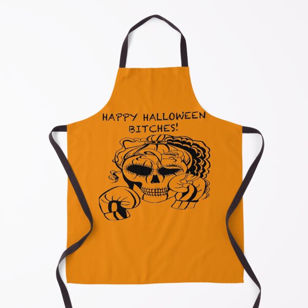 Item preview, HAPPY HALLOWEEN BITCHES! Skull Boxer on orange background, Boxing, Box, Boxer, gothic, halloween, spooky designed and sold by IslesArt.