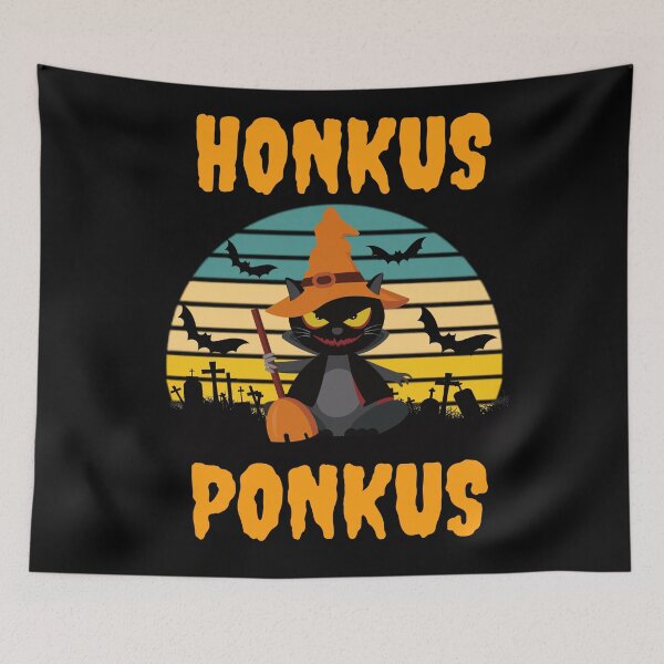 Item preview, Honkus Ponkus Spooky Cat Funny Vintage Sunset Halloween Design designed and sold by OneandHalf.