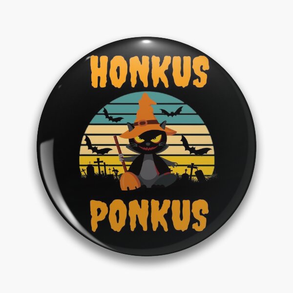 Artikelvorschau, Honkus Ponkus gruselige Katze lustige Vintage Sonnenuntergang Halloween Design entworfen und verkauft von OneandHalf.