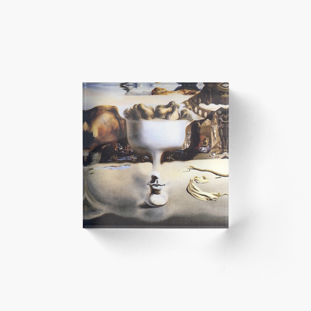 Aparición De Un Rostro Y Un Frutero En La Playa Lámina rígida «Aparición de rostro y frutero en una playa de Salvador Dalí»  de Mara-Ayvazyan | Redbubble