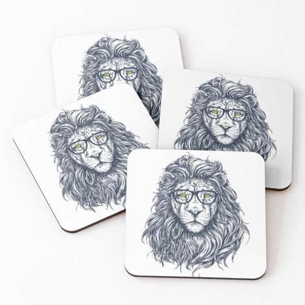 Item preview, cultured lion with glasses designed and sold by SkeletrinoNero.