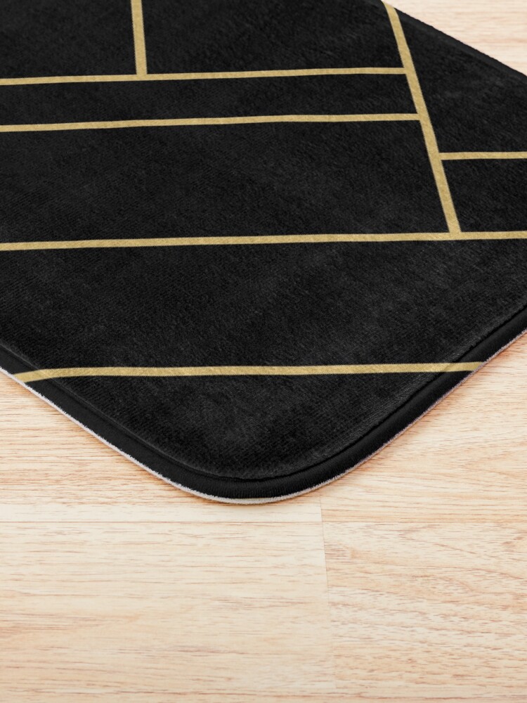 "Black Gold Stone Geometric" Bath Mat for Sale by themadesigns Redbubble