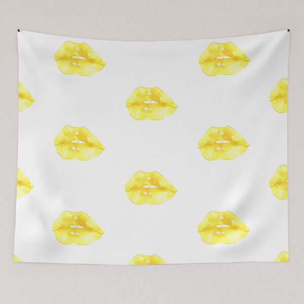 Item preview, Golden Cute Thick Lips Watercolor Painting designed and sold by javes93.
