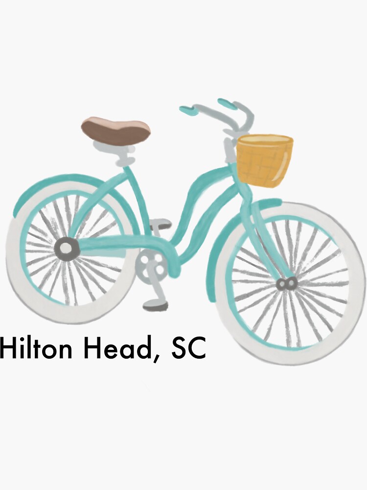 Thumbnail 3 of 3, Sticker, Old Fashion Bike - Hilton Head, SC designed and sold by laureneclemence.