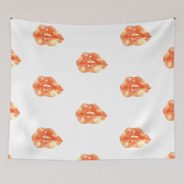 Item preview, Bright Red Cute Thick Lips Watercolor Painting designed and sold by javes93.